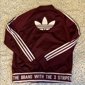 Adidas originals burgundy track jacket